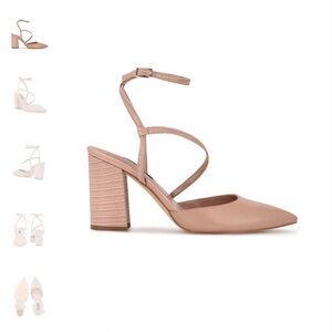 Nine West Tan Strappy Block Heels